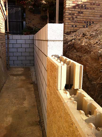 GSD Engineers image of retaining wall foundations and structure